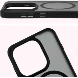 Etui z pierścieniem magnetycznym + szkło hartowane Bizon MatteO Pack do Oppo Find X9, przydymione-czarne