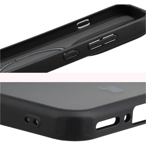 Etui z pierścieniem magnetycznym + szkło hartowane Bizon MatteO Pack do Oppo Find X9, przydymione-czarne