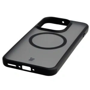 Etui z pierścieniem magnetycznym + szkło hartowane Bizon MatteO Pack do Oppo Find X9, przydymione-czarne