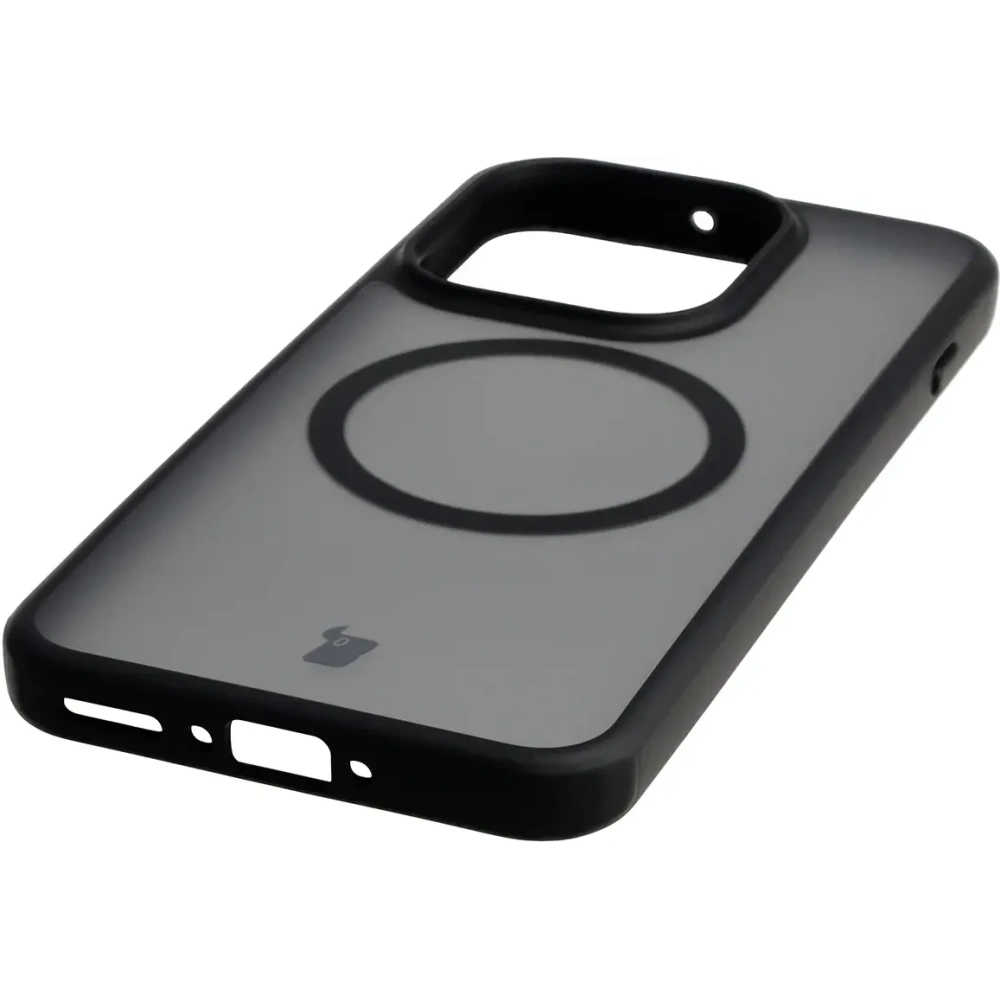 Etui z pierścieniem magnetycznym + szkło hartowane Bizon MatteO Pack do Oppo Find X9, przydymione-czarne