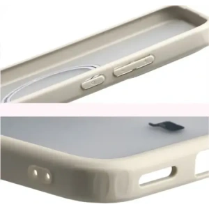 Etui z pierścieniem magnetycznym + szkło hartowane Bizon MatteO Pack do Xiaomi POCO F7, przydymione-beżowe