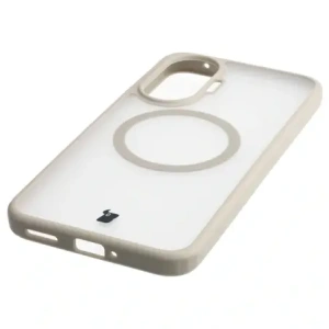 Etui z pierścieniem magnetycznym + szkło hartowane Bizon MatteO Pack do Xiaomi POCO F7, przydymione-beżowe