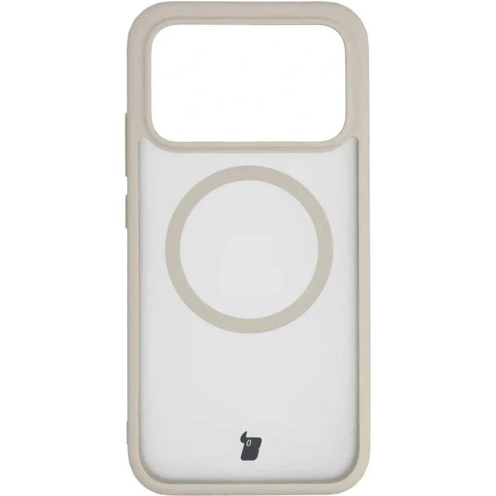 Etui z pierścieniem magnetycznym + szkło hartowane Bizon MatteO Pack do Xiaomi POCO F8 Pro, przydymione-beżowe