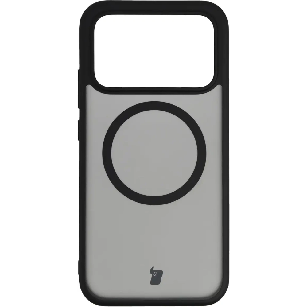 Etui z pierścieniem magnetycznym + szkło hartowane Bizon MatteO Pack do Xiaomi POCO F8 Pro, przydymione-czarne