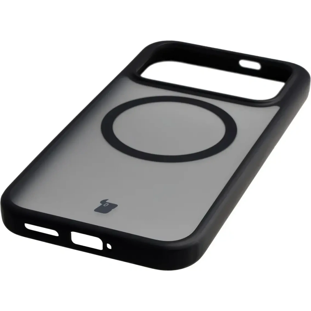 Etui z pierścieniem magnetycznym + szkło hartowane Bizon MatteO Pack do Xiaomi POCO F8 Pro, przydymione-czarne