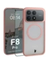 Etui z pierścieniem magnetycznym + szkło hartowane Bizon MatteO Pack do Xiaomi POCO F8 Pro, przydymione-jasnoróżowe