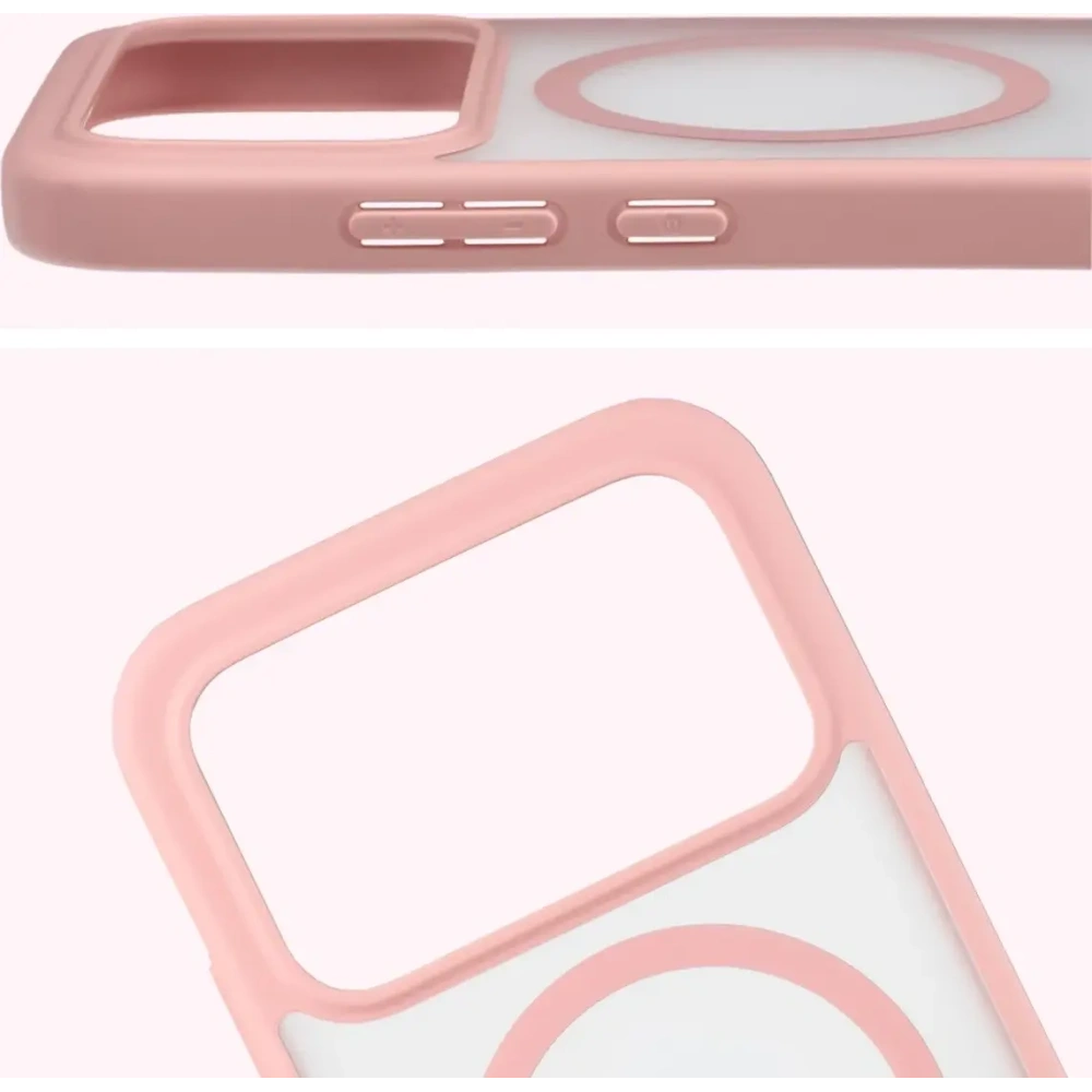 Etui z pierścieniem magnetycznym + szkło hartowane Bizon MatteO Pack do Xiaomi POCO F8 Pro, przydymione-jasnoróżowe