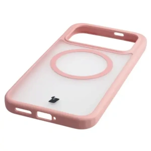 Etui z pierścieniem magnetycznym + szkło hartowane Bizon MatteO Pack do Xiaomi POCO F8 Pro, przydymione-jasnoróżowe