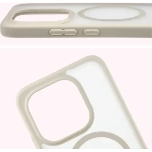 Etui z pierścieniem magnetycznym + szkło hartowane Bizon MatteO Pack do Xiaomi 15T, przydymione-beżowe