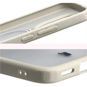 Etui z pierścieniem magnetycznym + szkło hartowane Bizon MatteO Pack do Xiaomi 15T, przydymione-beżowe