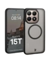 Etui z pierścieniem magnetycznym + szkło hartowane Bizon MatteO Pack do Xiaomi 15T, przydymione-czarne