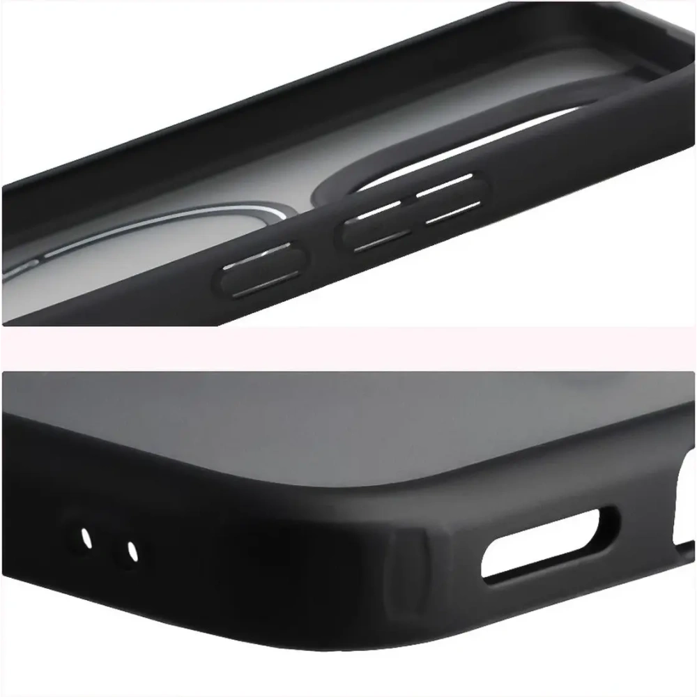 Etui z pierścieniem magnetycznym + szkło hartowane Bizon MatteO Pack do Xiaomi 15T, przydymione-czarne