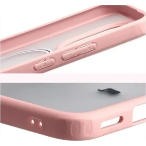 Etui z pierścieniem magnetycznym + szkło hartowane Bizon MatteO Pack do Xiaomi 15T, przydymione-jasnoróżowe