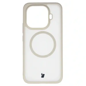 Etui z pierścieniem magnetycznym + szkło hartowane Bizon MatteO Pack do Xiaomi 15T Pro, przydymione-beżowe