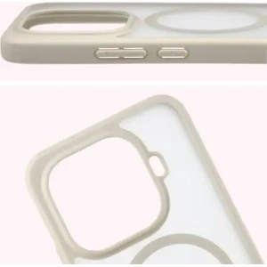 Etui z pierścieniem magnetycznym + szkło hartowane Bizon MatteO Pack do Xiaomi 15T Pro, przydymione-beżowe