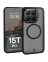 Etui z pierścieniem magnetycznym + szkło hartowane Bizon MatteO Pack do Xiaomi 15T Pro, przydymione-czarne