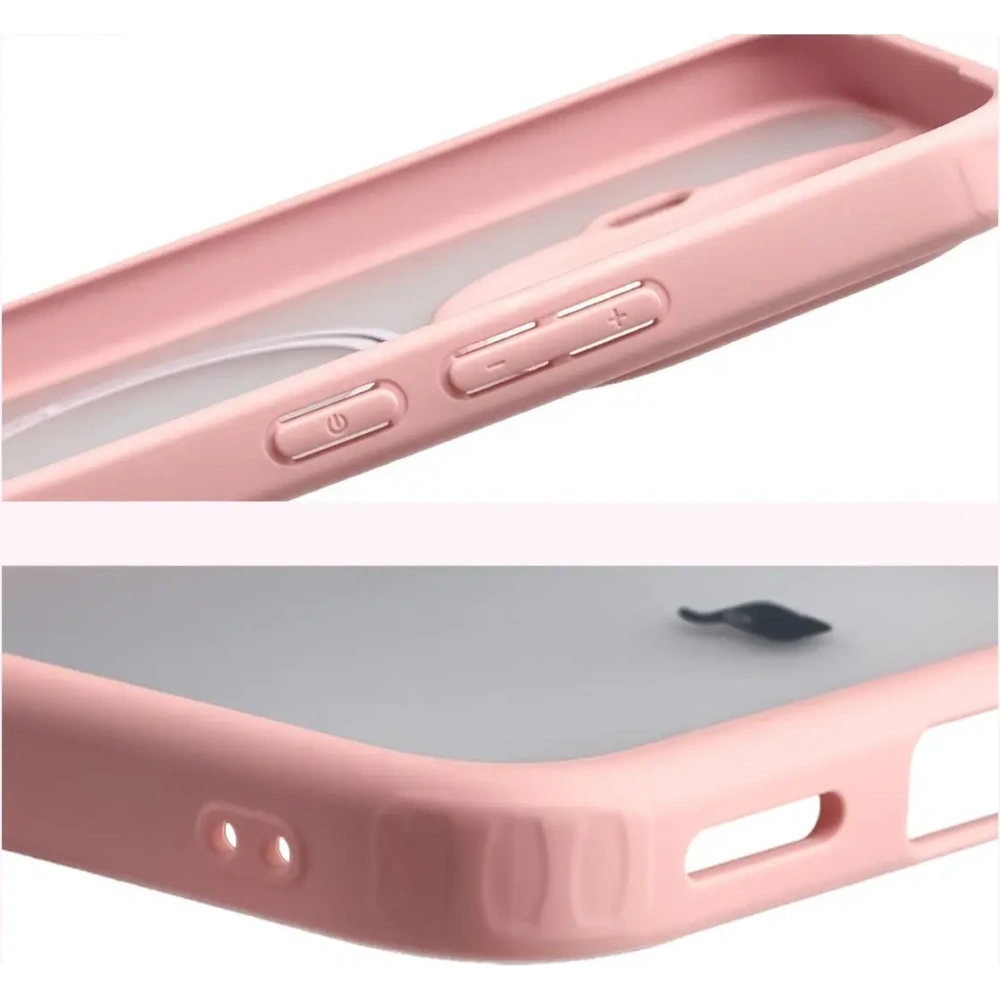 Etui z pierścieniem magnetycznym + szkło hartowane Bizon MatteO Pack do Xiaomi 15T Pro, przydymione-jasnoróżowe