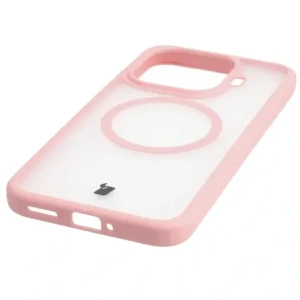 Etui z pierścieniem magnetycznym + szkło hartowane Bizon MatteO Pack do Xiaomi 15T Pro, przydymione-jasnoróżowe
