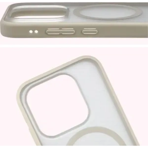 Etui z pierścieniem magnetycznym + szkło hartowane Bizon MatteO Pack do Xiaomi 17, przydymione-beżowe