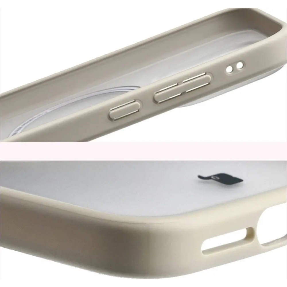 Etui z pierścieniem magnetycznym + szkło hartowane Bizon MatteO Pack do Xiaomi 17, przydymione-beżowe