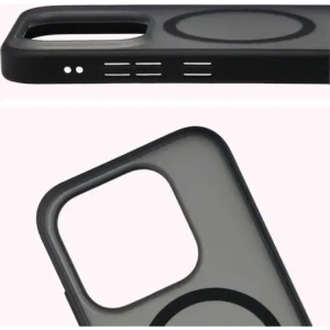 Etui z pierścieniem magnetycznym + szkło hartowane Bizon MatteO Pack do Xiaomi 17, przydymione-czarne