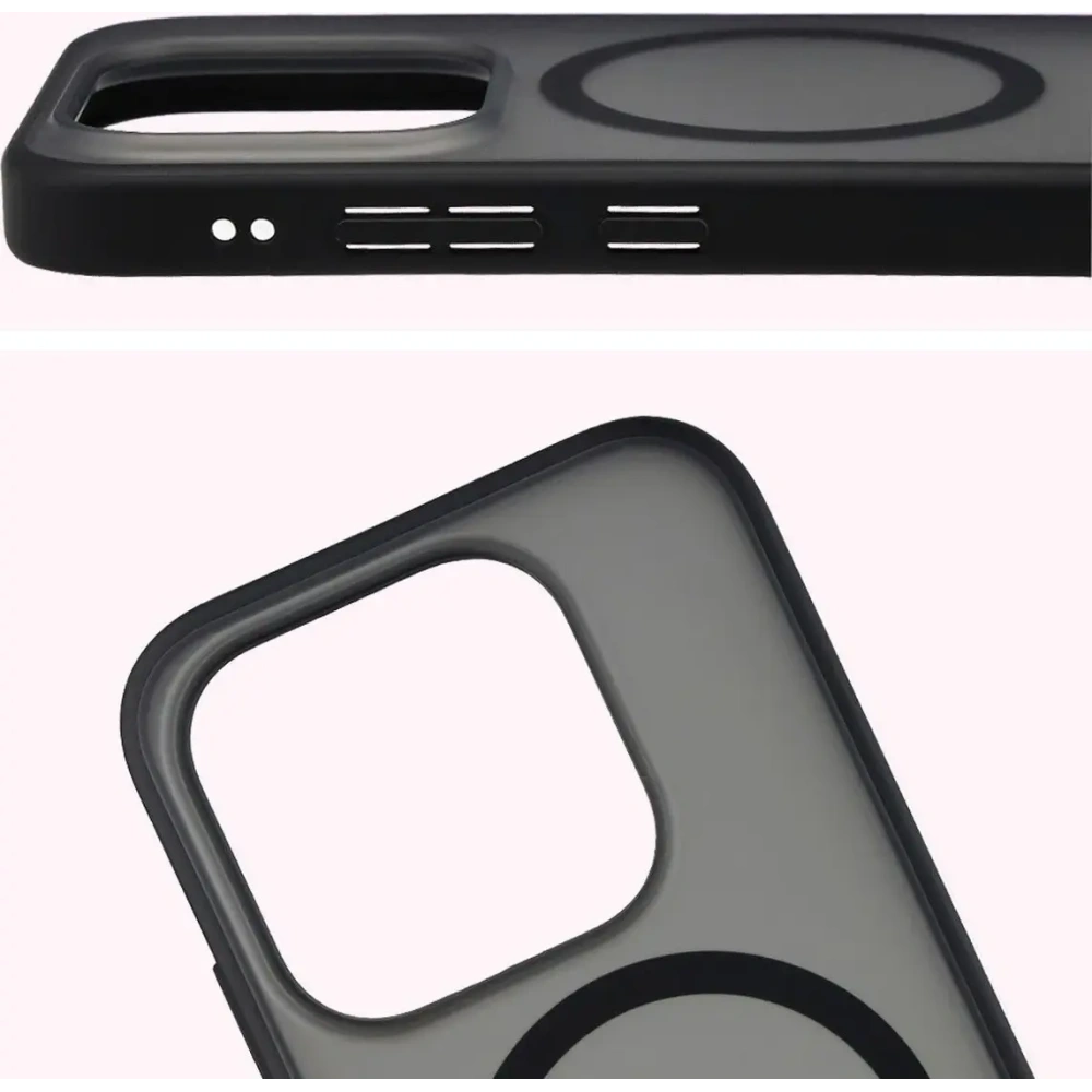 Etui z pierścieniem magnetycznym + szkło hartowane Bizon MatteO Pack do Xiaomi 17, przydymione-czarne