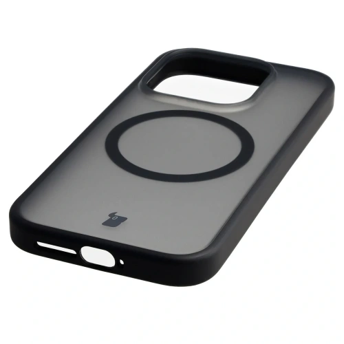 Etui z pierścieniem magnetycznym + szkło hartowane Bizon MatteO Pack do Xiaomi 17, przydymione-czarne