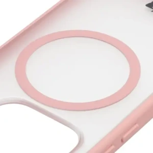 Etui z pierścieniem magnetycznym + szkło hartowane Bizon MatteO Pack do Xiaomi 17, przydymione-jasnoróżowe