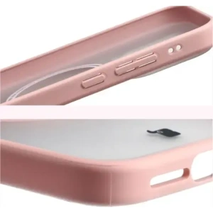 Etui z pierścieniem magnetycznym + szkło hartowane Bizon MatteO Pack do Xiaomi 17, przydymione-jasnoróżowe