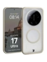 Etui z pierścieniem magnetycznym + szkło hartowane Bizon MatteO Pack do Xiaomi 17 Ultra, przydymione-beżowe