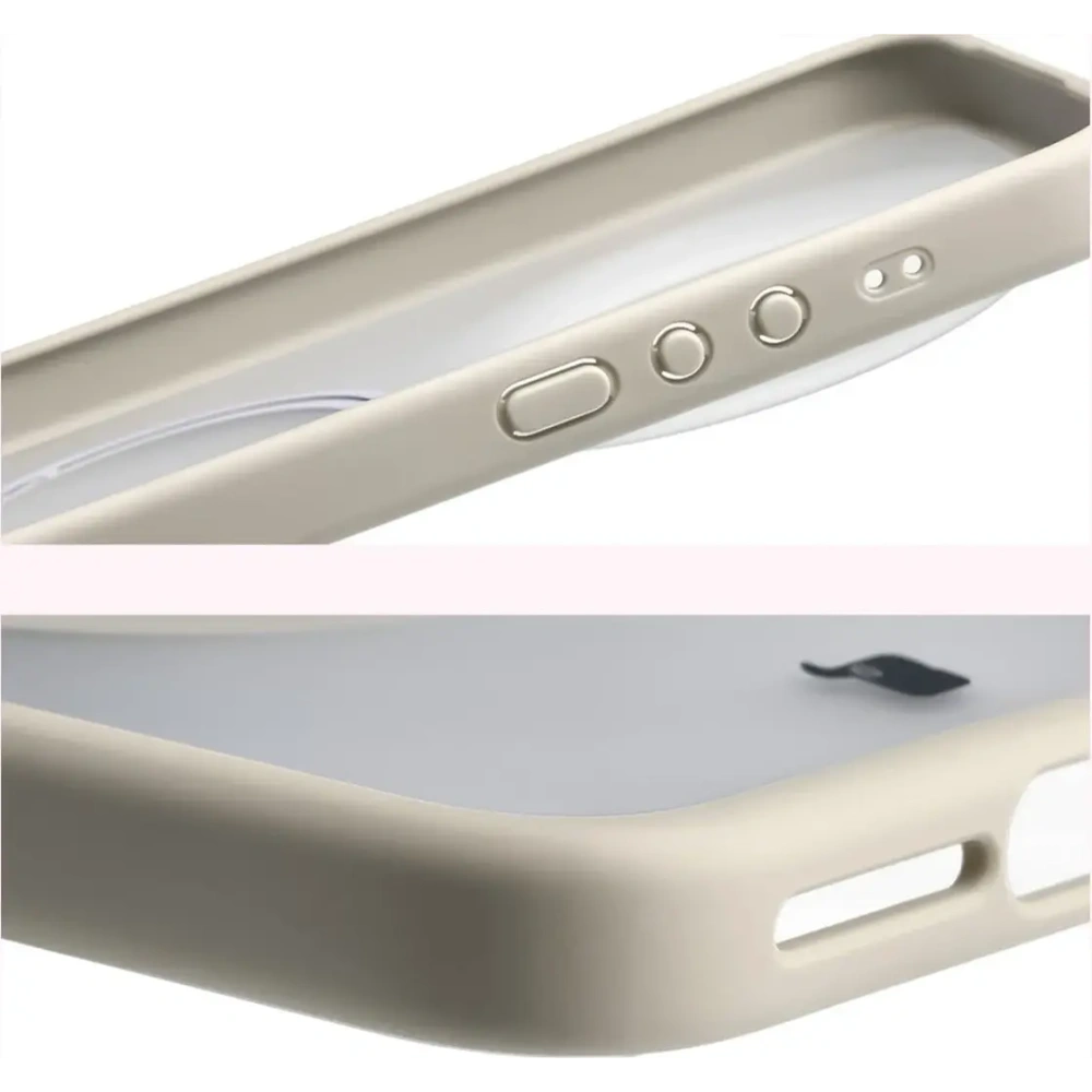 Etui z pierścieniem magnetycznym + szkło hartowane Bizon MatteO Pack do Xiaomi 17 Ultra, przydymione-beżowe