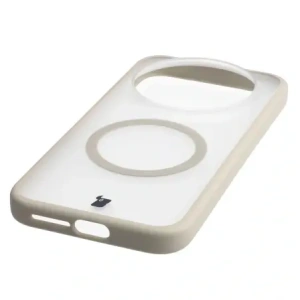 Etui z pierścieniem magnetycznym + szkło hartowane Bizon MatteO Pack do Xiaomi 17 Ultra, przydymione-beżowe