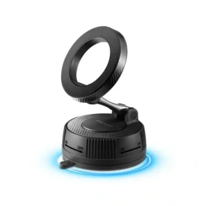 Uchwyt samochodowy na kokpit / szybę Spigen MFT36 Vacuumlock Magnetic MagSafe Dashboard Car Mount Black