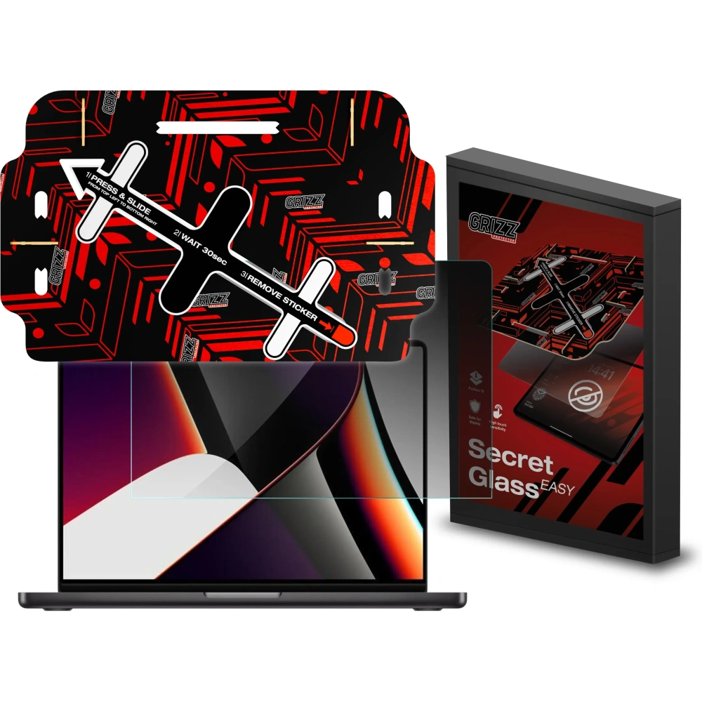 Szkło prywatyzujące GrizzGlass SecretGlass Easy do Apple MacBook Pro 14" M5 2025
