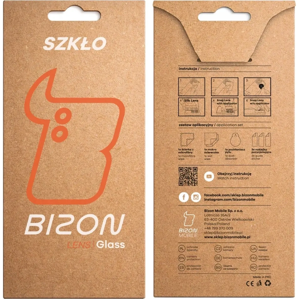 Szkło na aparat Bizon Glass Snap Lens do Oppo Reno 15 czarna ramka