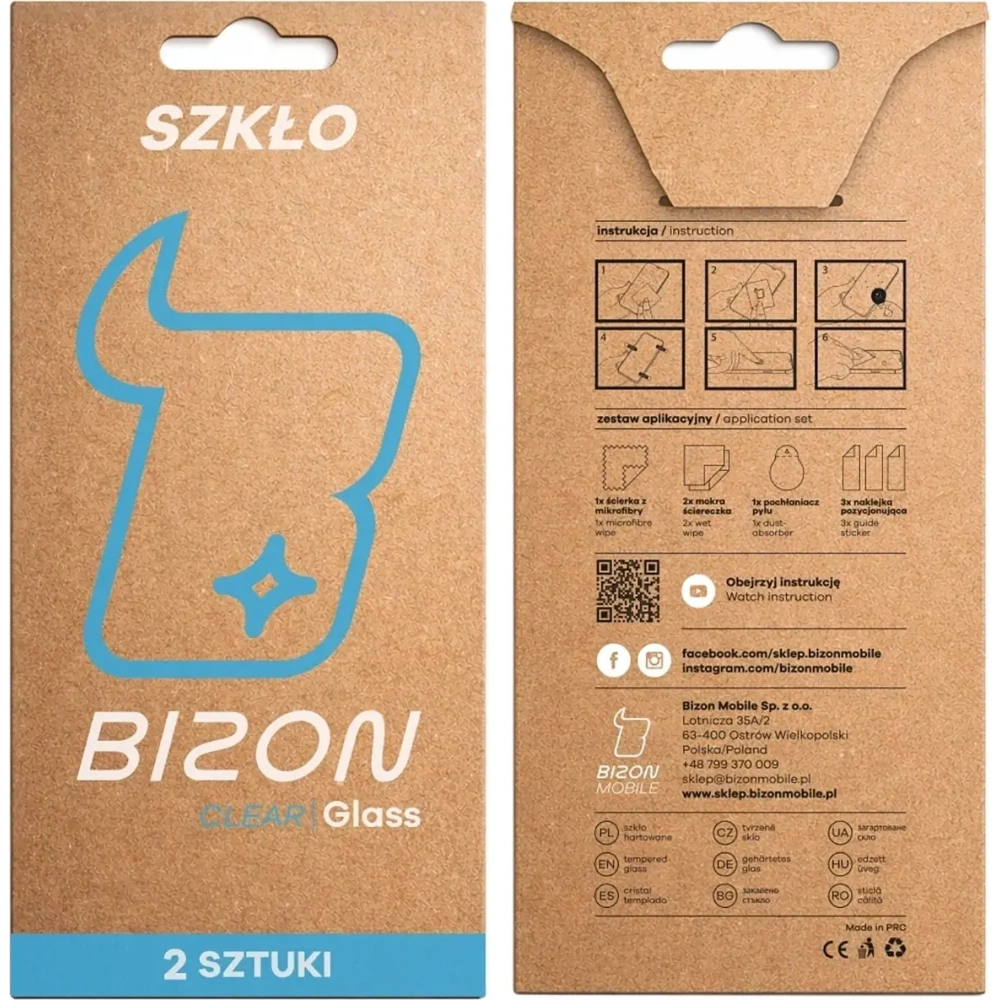 Szkło hartowane Bizon Glass Clear Duo do Samsung Galaxy S26 [2 PACK]