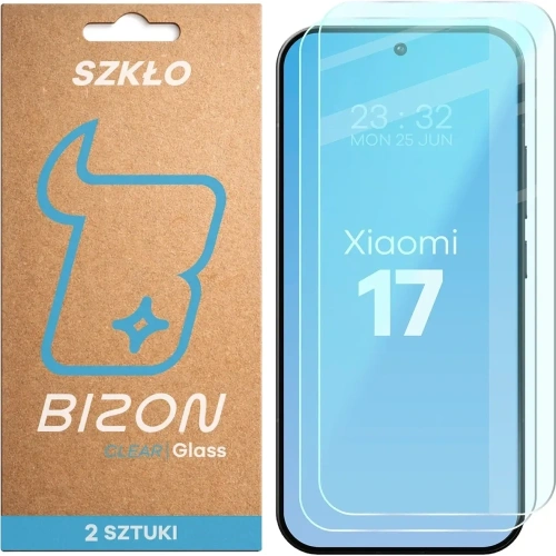Szkło hartowane Bizon Glass Clear Duo do Xiaomi 17 [2 PACK]