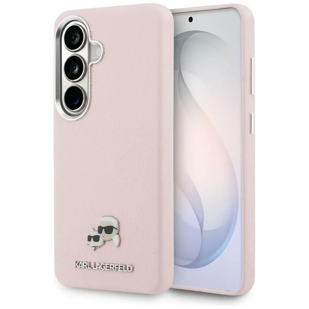 Etui Karl Lagerfeld Saffiano KC Metal Logo MagSafe do Samsung Galaxy S26 różowy