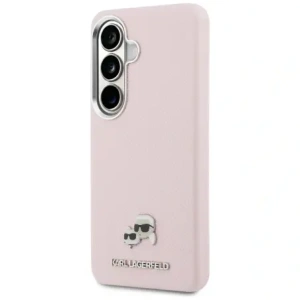 Etui Karl Lagerfeld Saffiano KC Metal Logo MagSafe do Samsung Galaxy S26 różowy