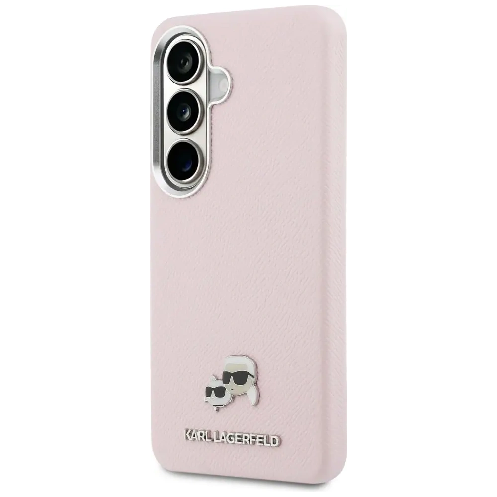 Etui Karl Lagerfeld Saffiano KC Metal Logo MagSafe do Samsung Galaxy S26+ Plus różowy