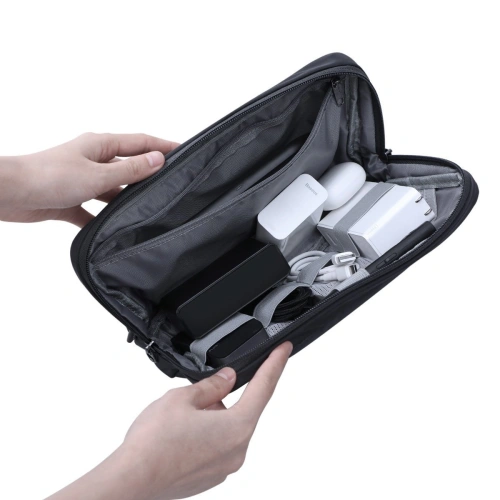 Etui Baseus Basics S na akcesoria, wstrząsoodporne, wodoodporne 220x140x60mm (grafitowe)