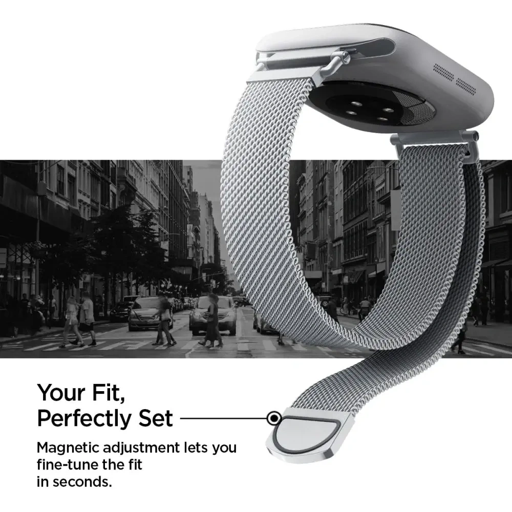 Pasek Spigen WBM4 Band do Apple Watch 8 / 9 / 10 / 11 / SE 40/41/42mm Silver