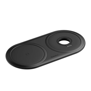 Bezprzewodowa ładowarka indukcyjna 2w1 Baseus Planet, smartfon + Apple Watch, 24W (czarna)