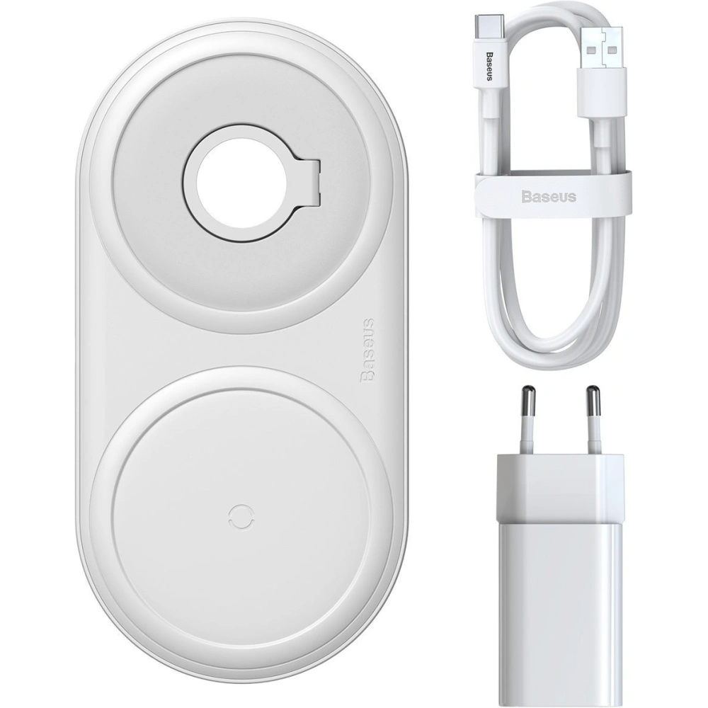 Hurtownia GSM - Drahtloses Induktionsladegerät Baseus Planet, 2w1 24W, QC (weiß) - BSU1726WHT - {ean13} - Hurt