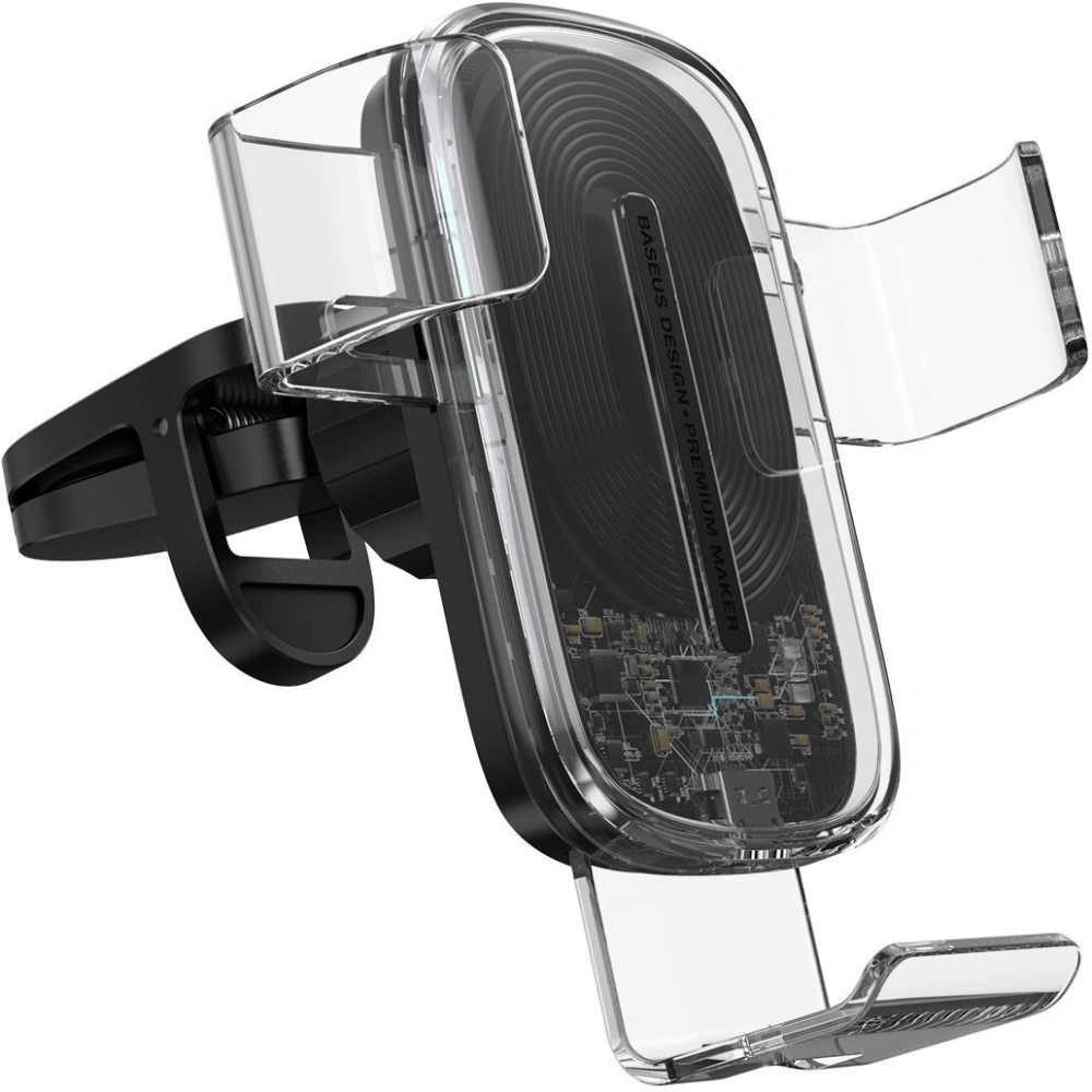 Wholesale Baseus Explore Gravity Car Mount with Wireless Charger 15W (clear) - BSU1727CL - {ean13} - Hurt