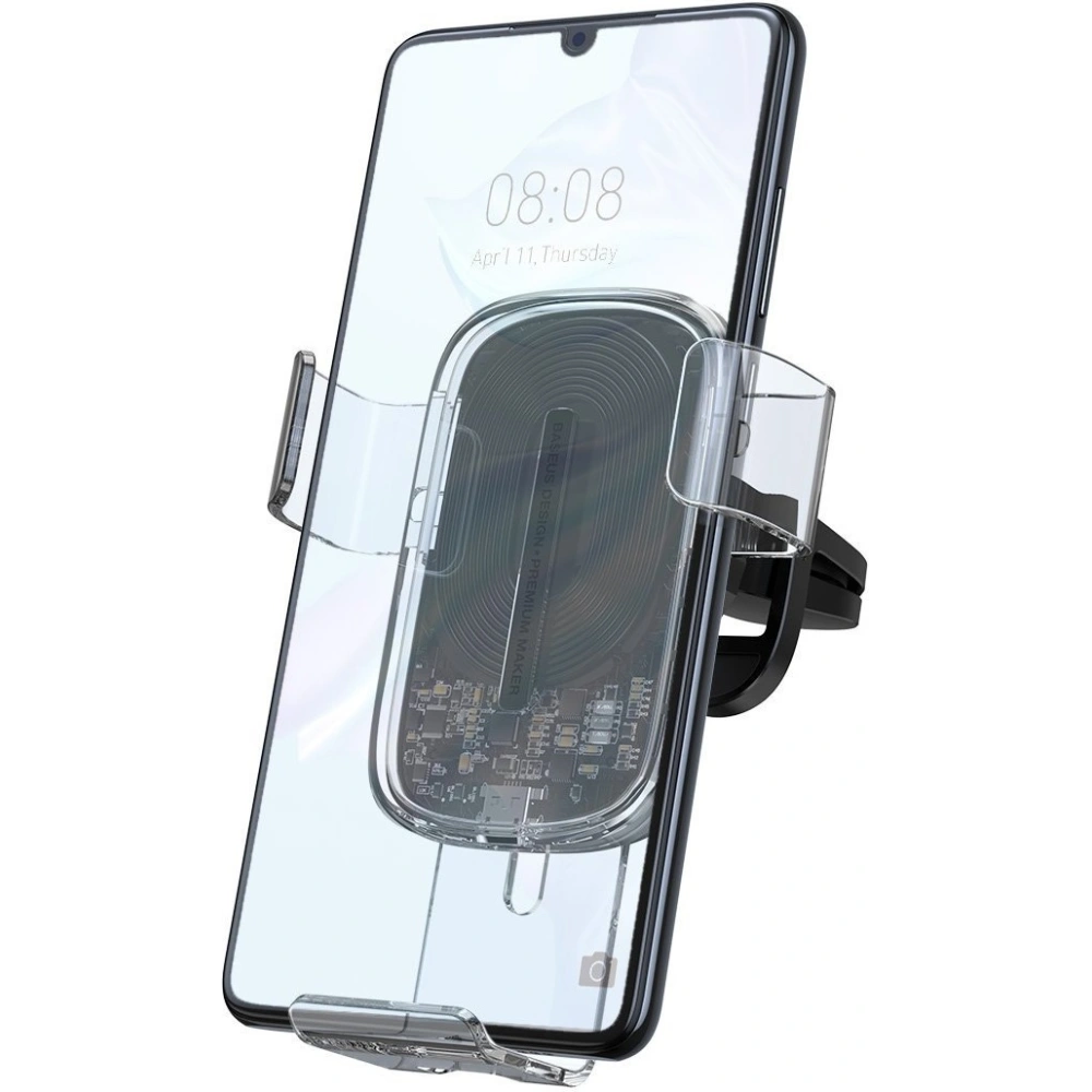 Wholesale Baseus Explore Gravity Car Mount with Wireless Charger 15W (clear) - BSU1727CL - {ean13} - Hurt