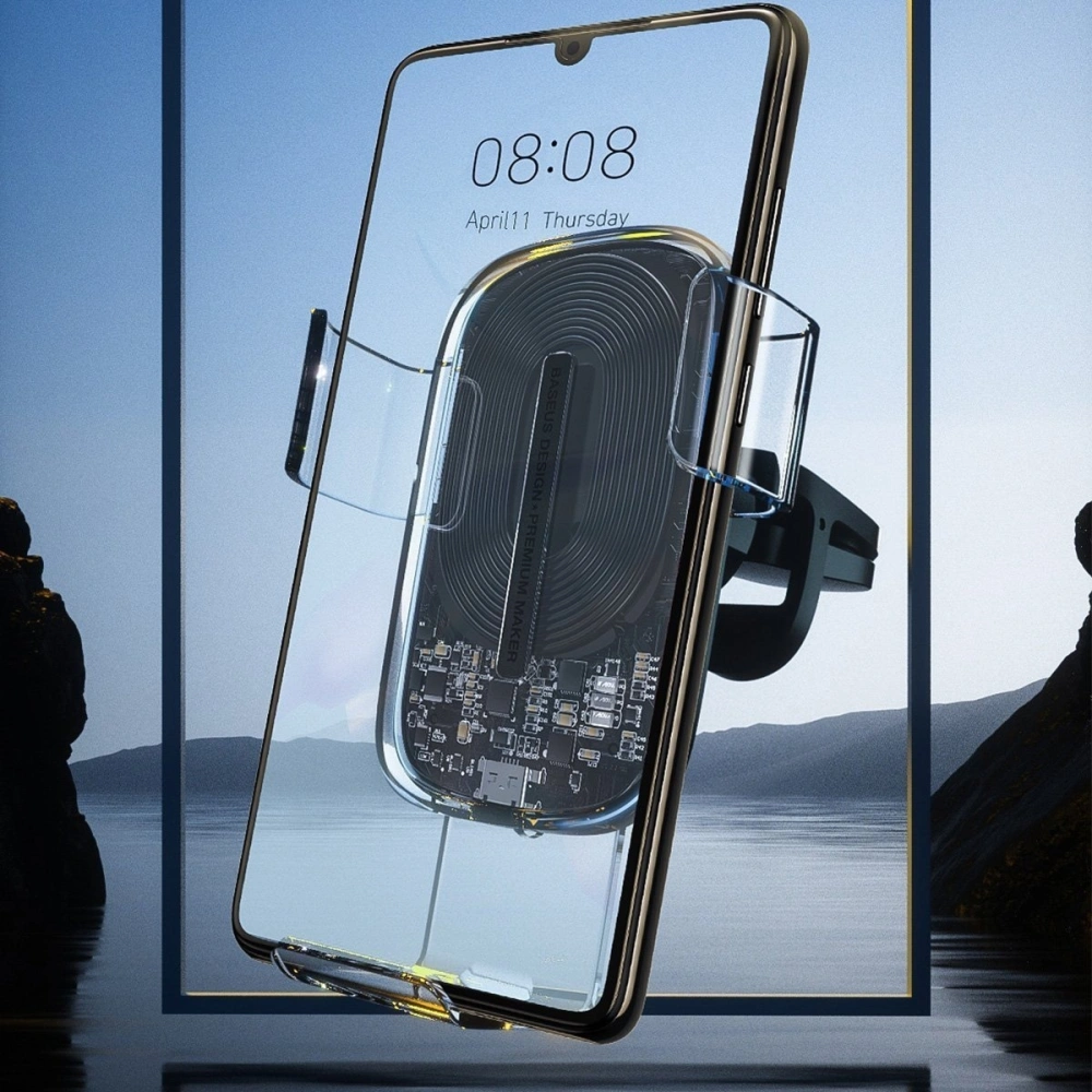 Hurtownia GSM - Gravitations-Handyhalterung für das Telefon Baseus Explore mit 15W kabellosem Laden (transparent) - BSU1727CL - {ean13} - Hurt