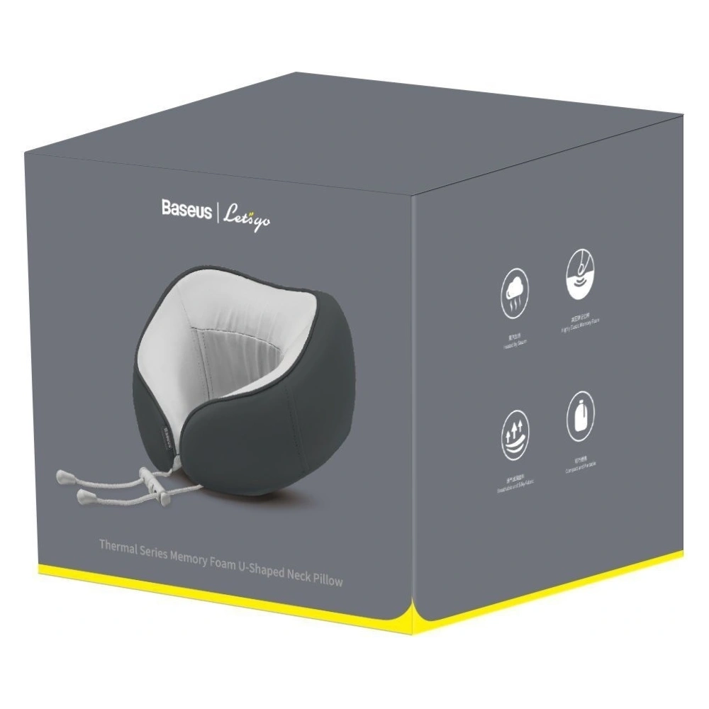 Hurtownia GSM - Poduszka podróżna z pianką pamięciową Baseus Thermal Series, z dwoma wkładami (grafitowa) - BSU1729GRY - {ean13} - Hurt
