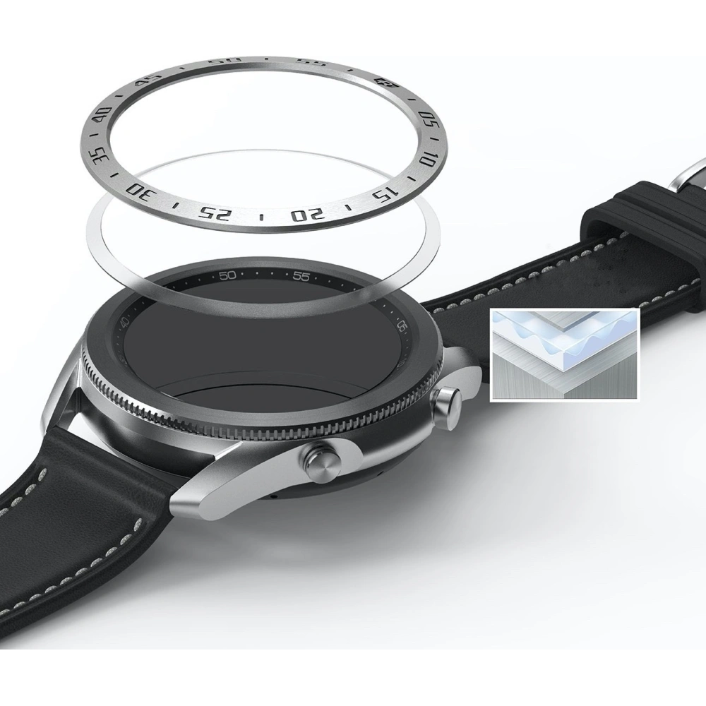 Hurtownia GSM - Nakládka Ringke Bezel Styling Samsung Galaxy Watch 3 45mm nerezová ocel stříbrná GW3-45-01 - RGK1247SSLV - {ean13} - Hurt