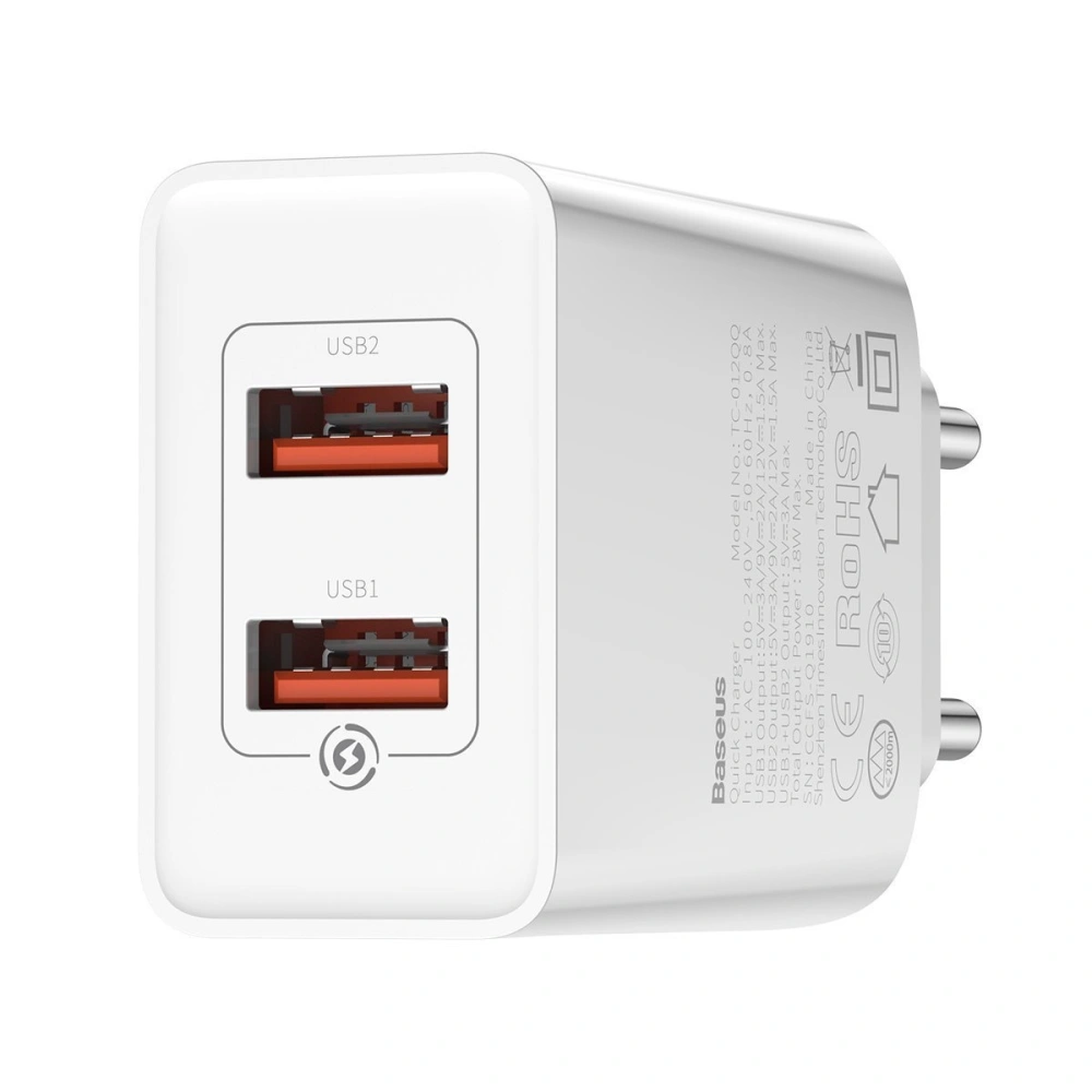 Hurtownia GSM - Schnellladegerät Set Baseus Speed Mini, PD + QC 3.0 18W (weiß) 10 Stück. - BSU1737WHT - {ean13} - Hurt